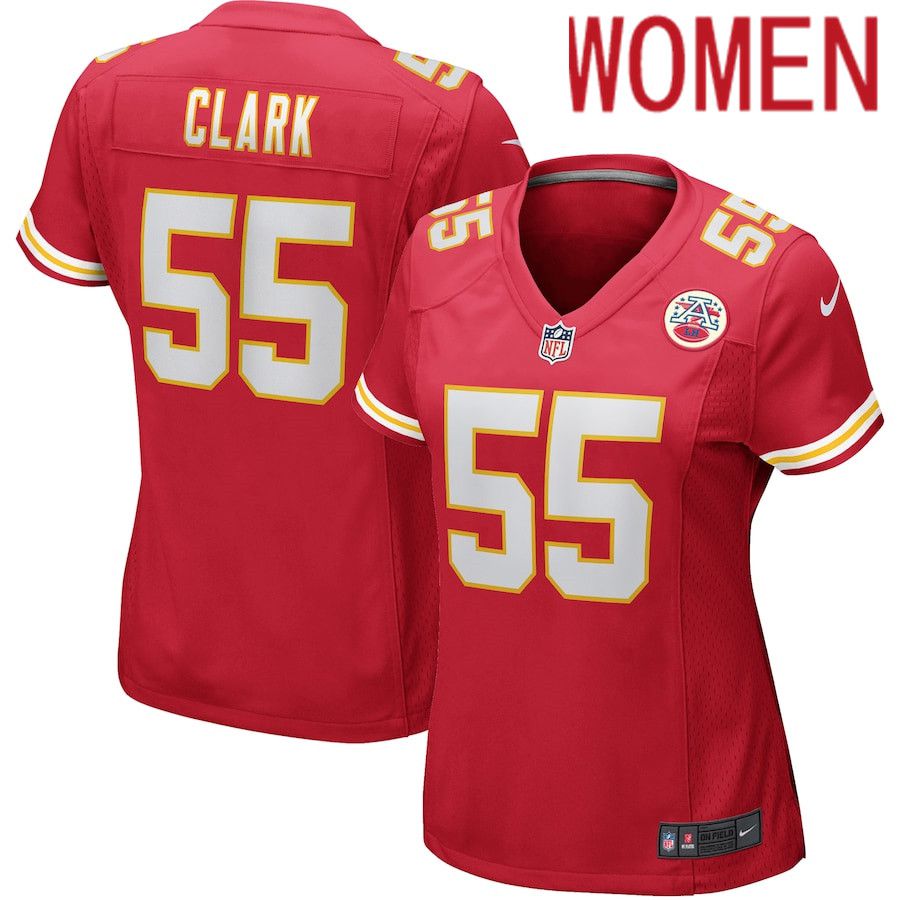 Women Kansas City Chiefs 55 Frank Clark Red Nike Game NFL Jersey